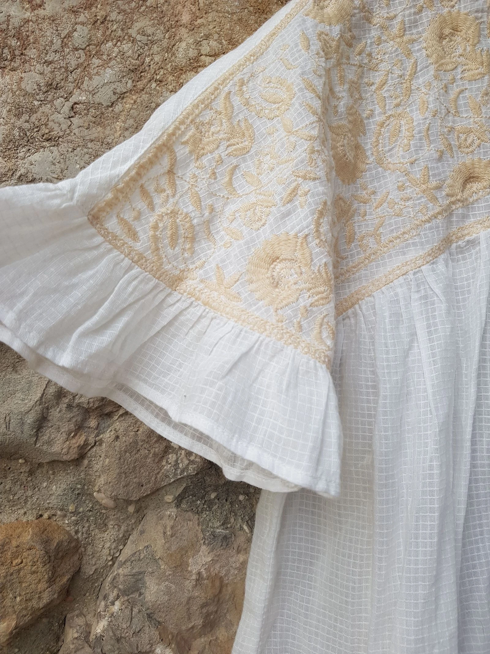 Camisa bordada romântica boho algodão Etam P – photo 8